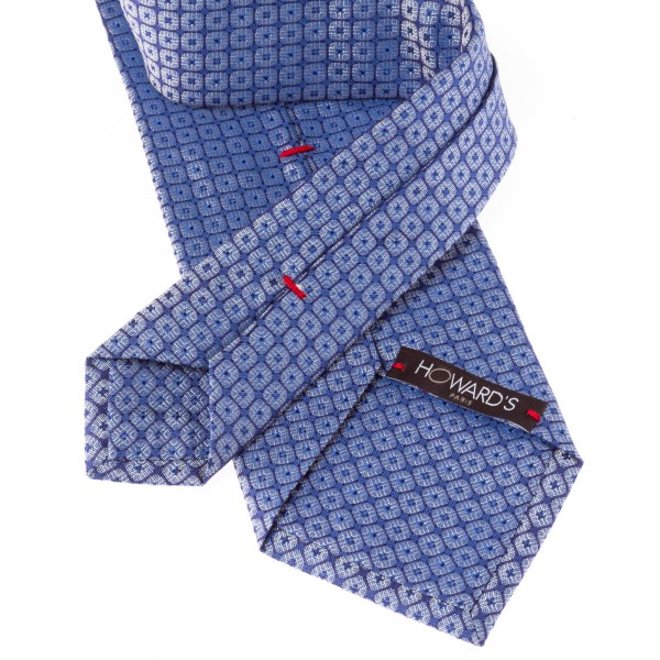 cravate-en-soie-tissee-bleu-moyen-a-motifs-blancs-8-cm
